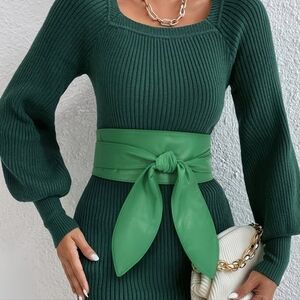 Boho Leather Waistband/ Wide Bowknot Belt